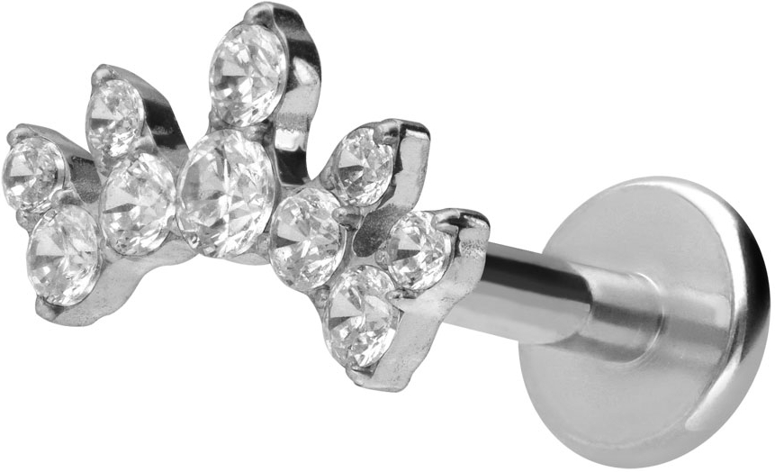 Titanium labret with internal thread CRYSTAL ARCH