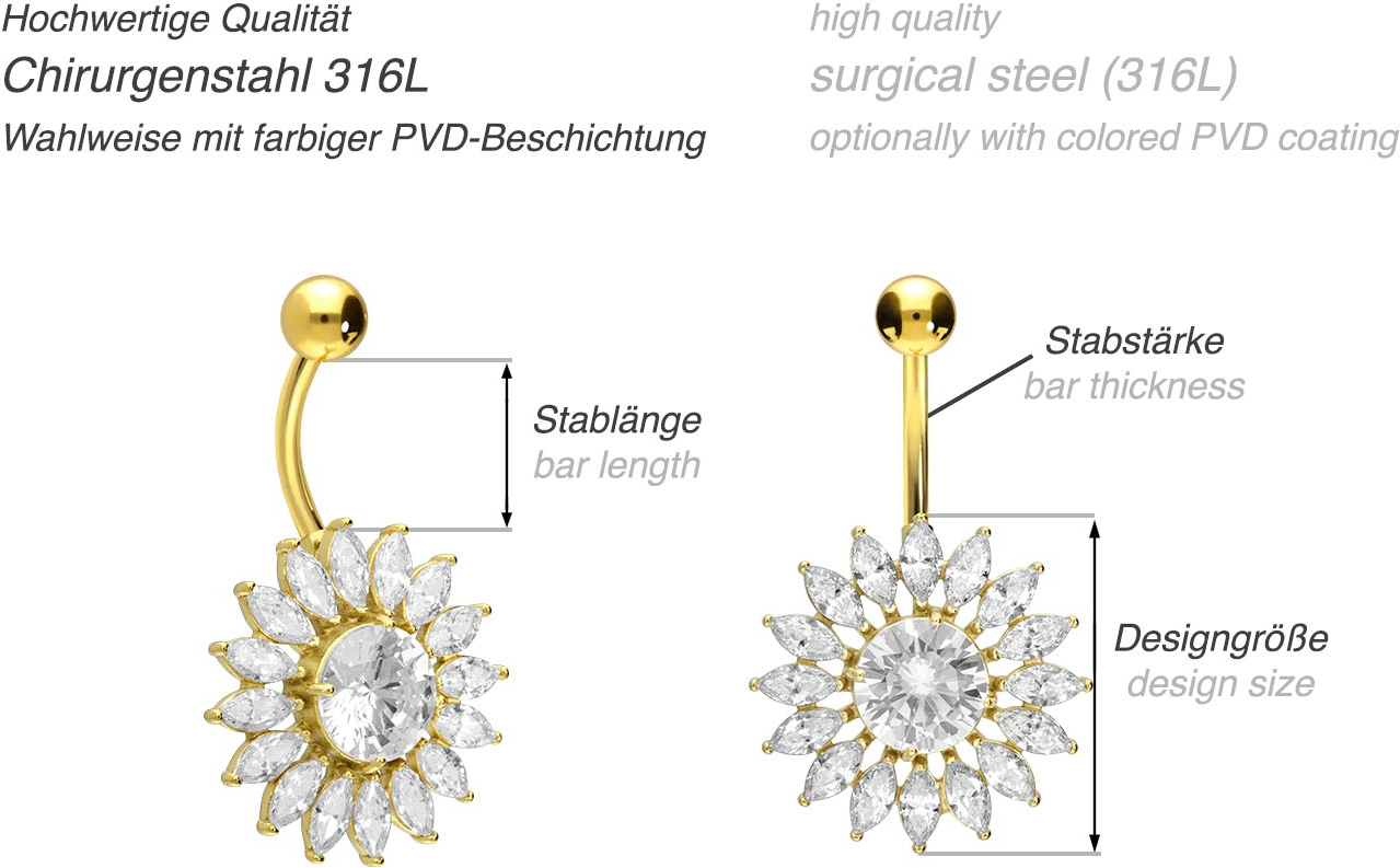 Surgical steel bananabell SUN