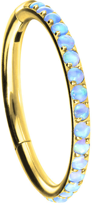 Titanium segment ring clicker SYNTHETIC OPALS