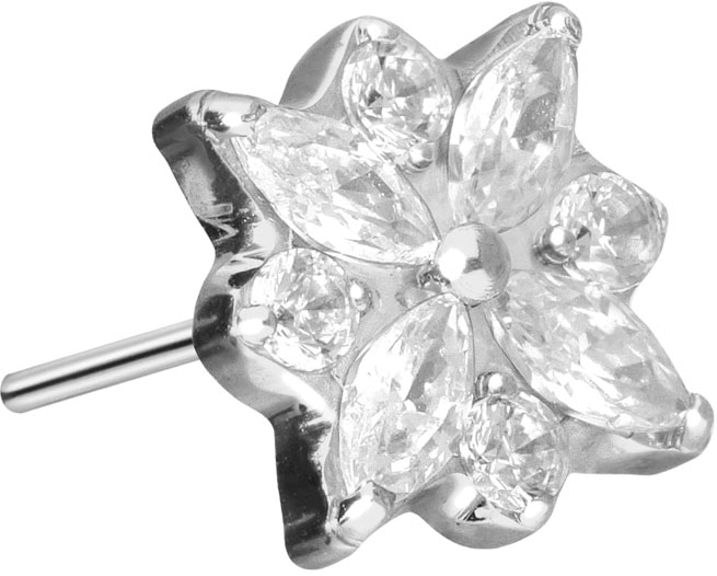 Titanium attachment with push pin CRYSTAL FLOWER