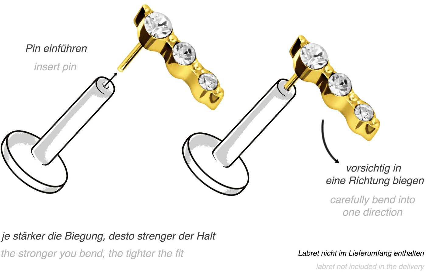 Titanium attachment with push pin 3 CRYSTALS