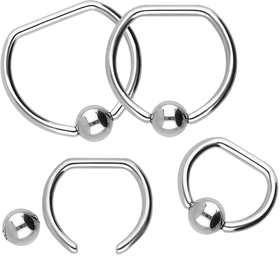 Titanium ball closure ring D-FORM ++SALE++