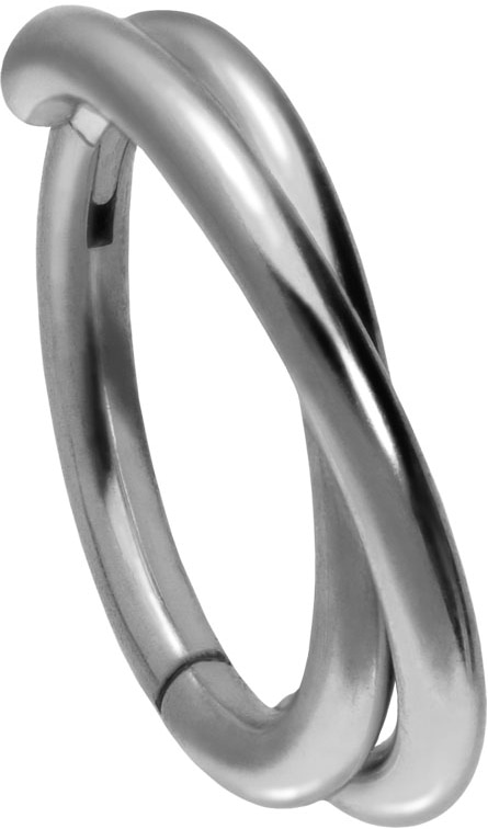 Titanium segment ring clicker 2 CROSSED RINGS