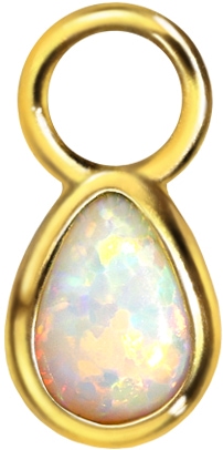 Surgical steel pendant for clickers SYNTHETIC OPAL DROP