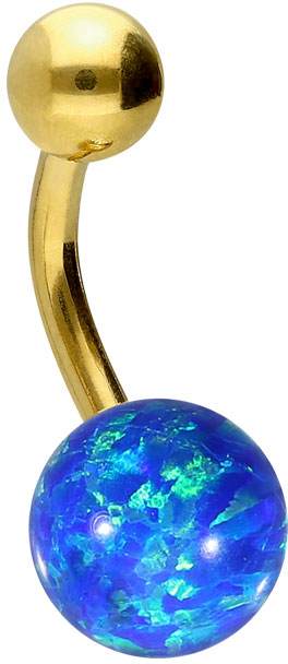 Titanium bananabell SYNTHETIC OPAL + TITANIUM BALL