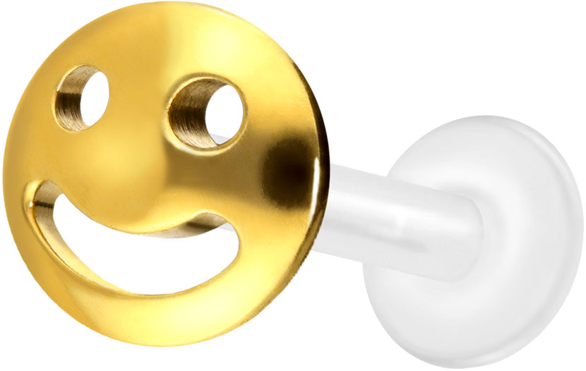 PTFE labret with internal thread + titanium attachment LAUGHING FACE