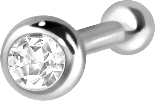 18 carat gold nose stud pin ROUND CRYSTAL