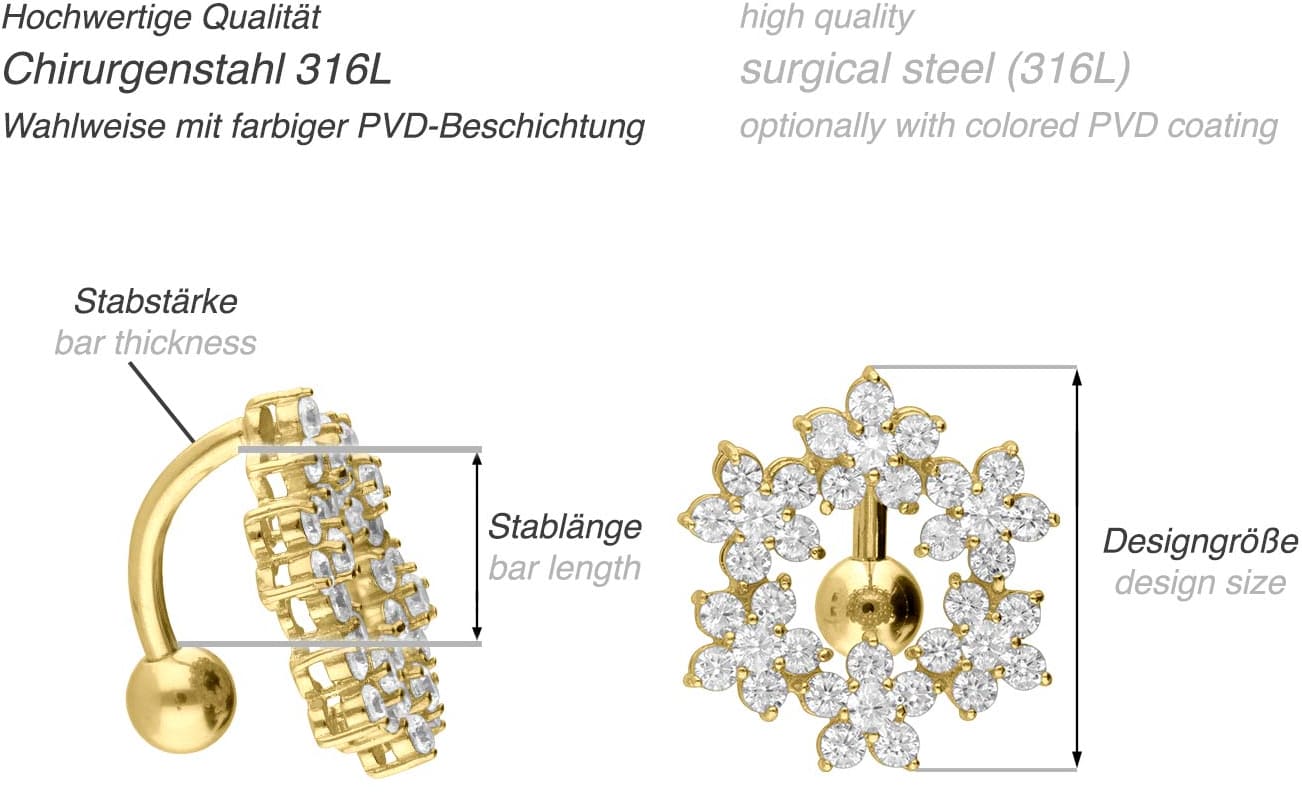 Surgical steel bananabell FLORAL WREATH