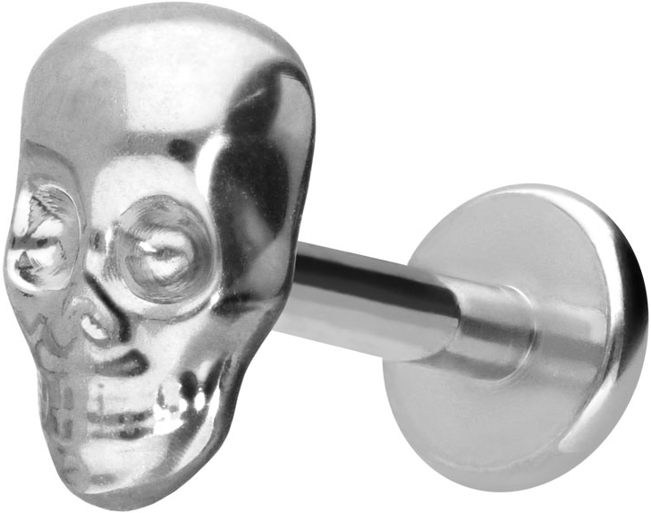 Titan Labret mit Innengewinde TOTENKOPF