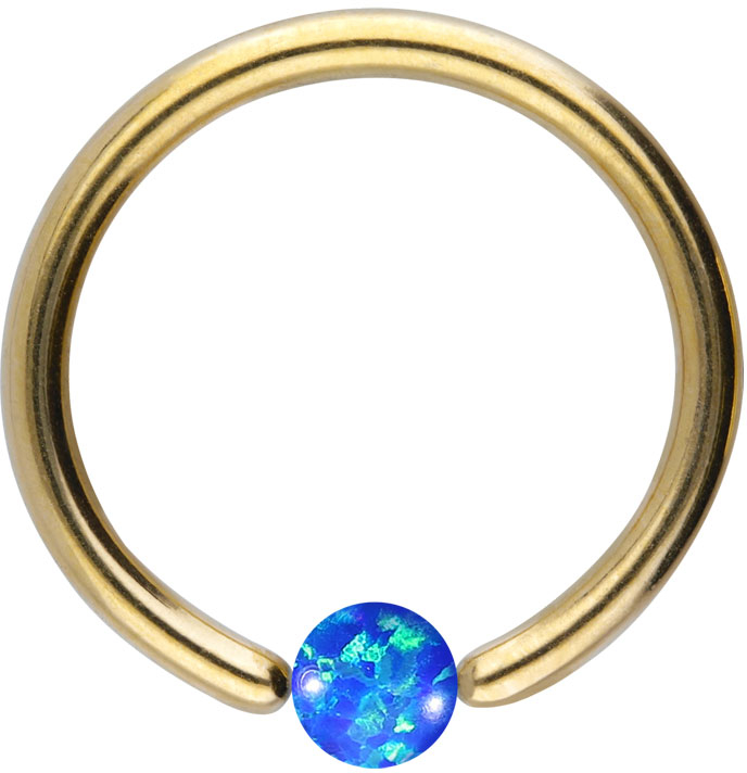 Surgical steel ball closure ring SYNTHETIC OPAL