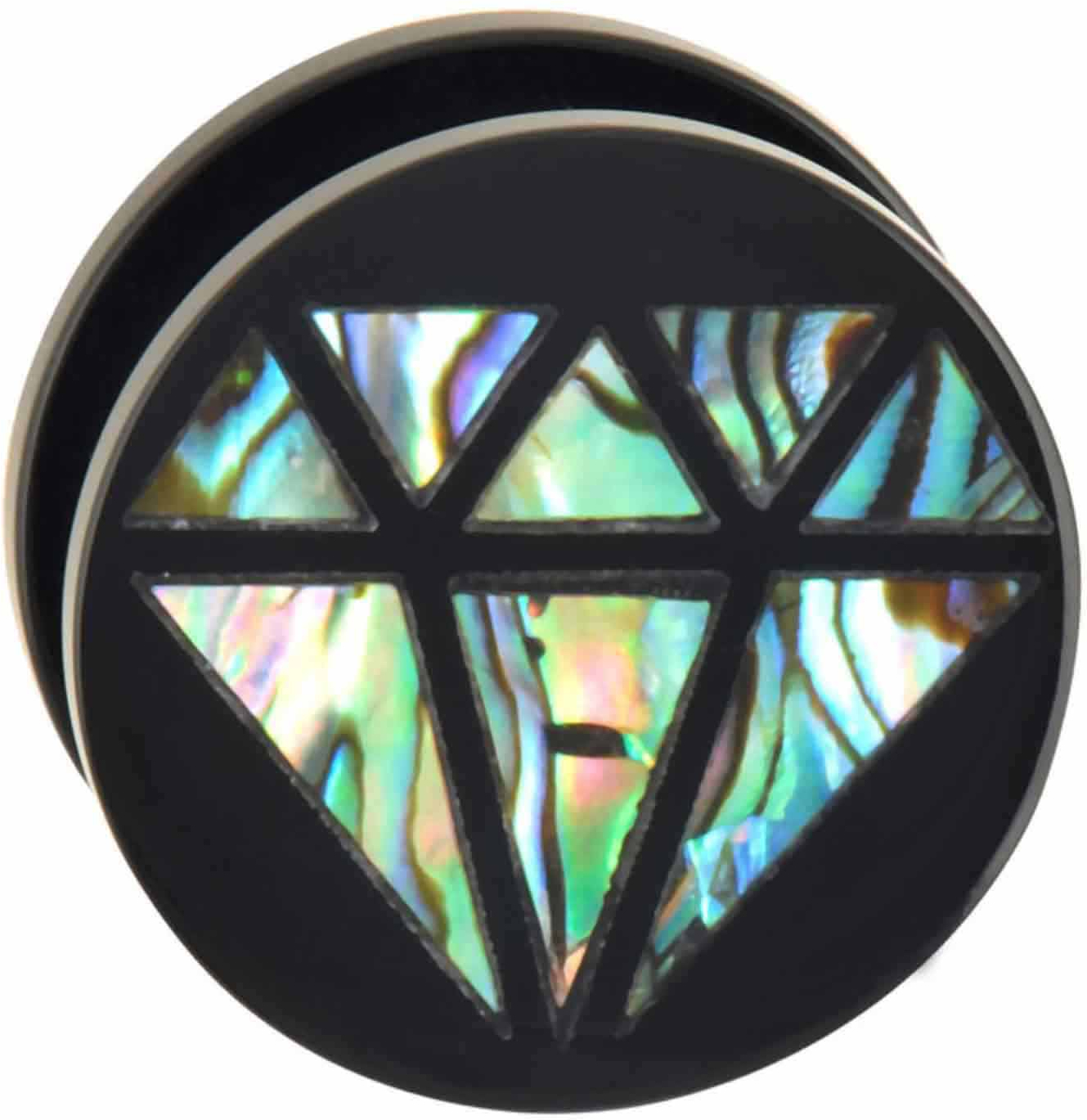 Acrylic plug with abalone shell DIAMOND ++SALE++