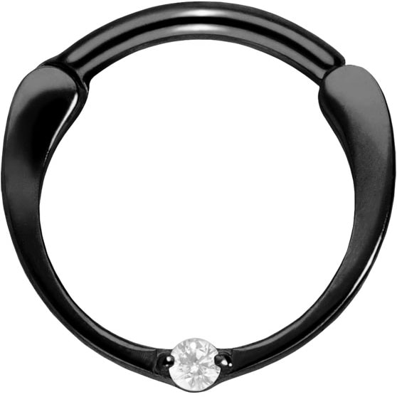 Titanium segment ring clicker SETTED CRYSTAL