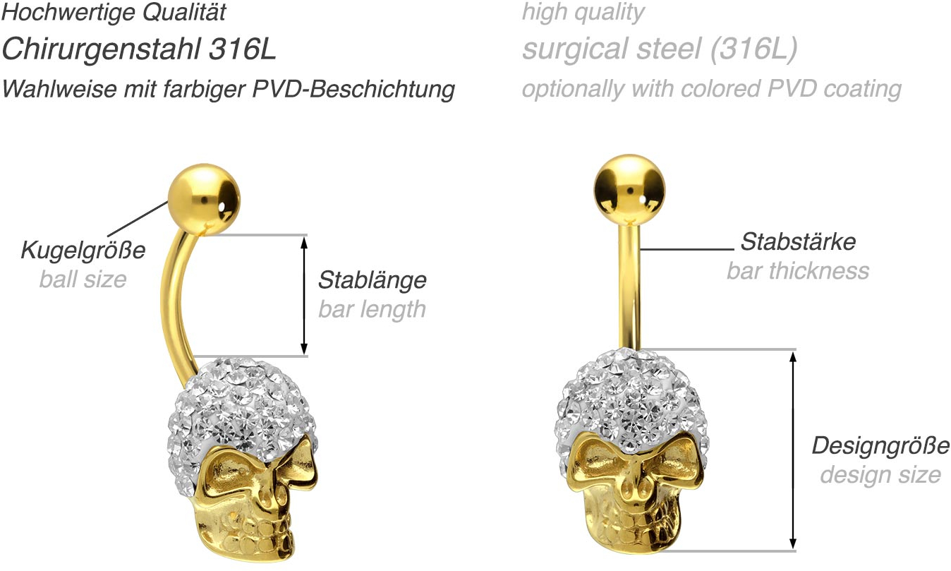 Chirurgenstahl Bananabell TOTENKOPF