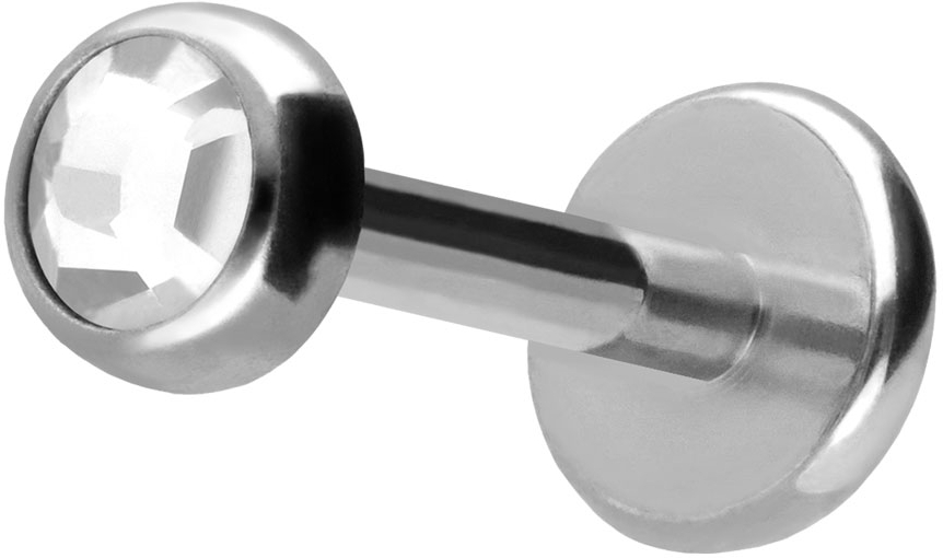 Titan Labret mit Push Fit KRISTALLDISC