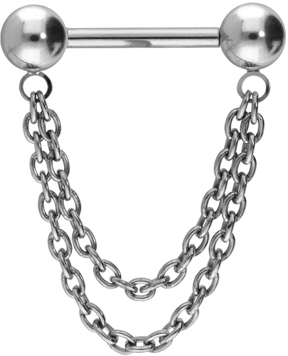 Titanium barbell with push fit 2 CHAINS