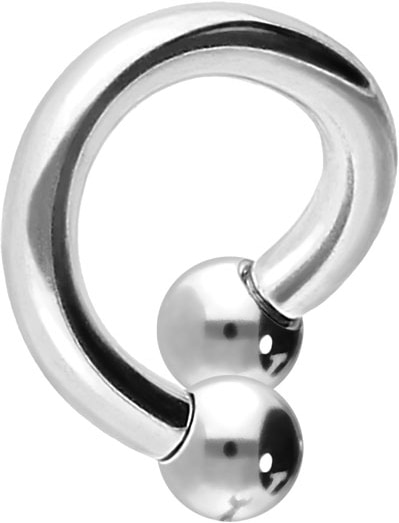 Surgical steel spiral circular barbell