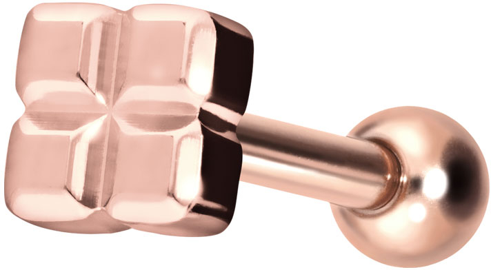 Titanium ear piercing with internal thread SQUARE