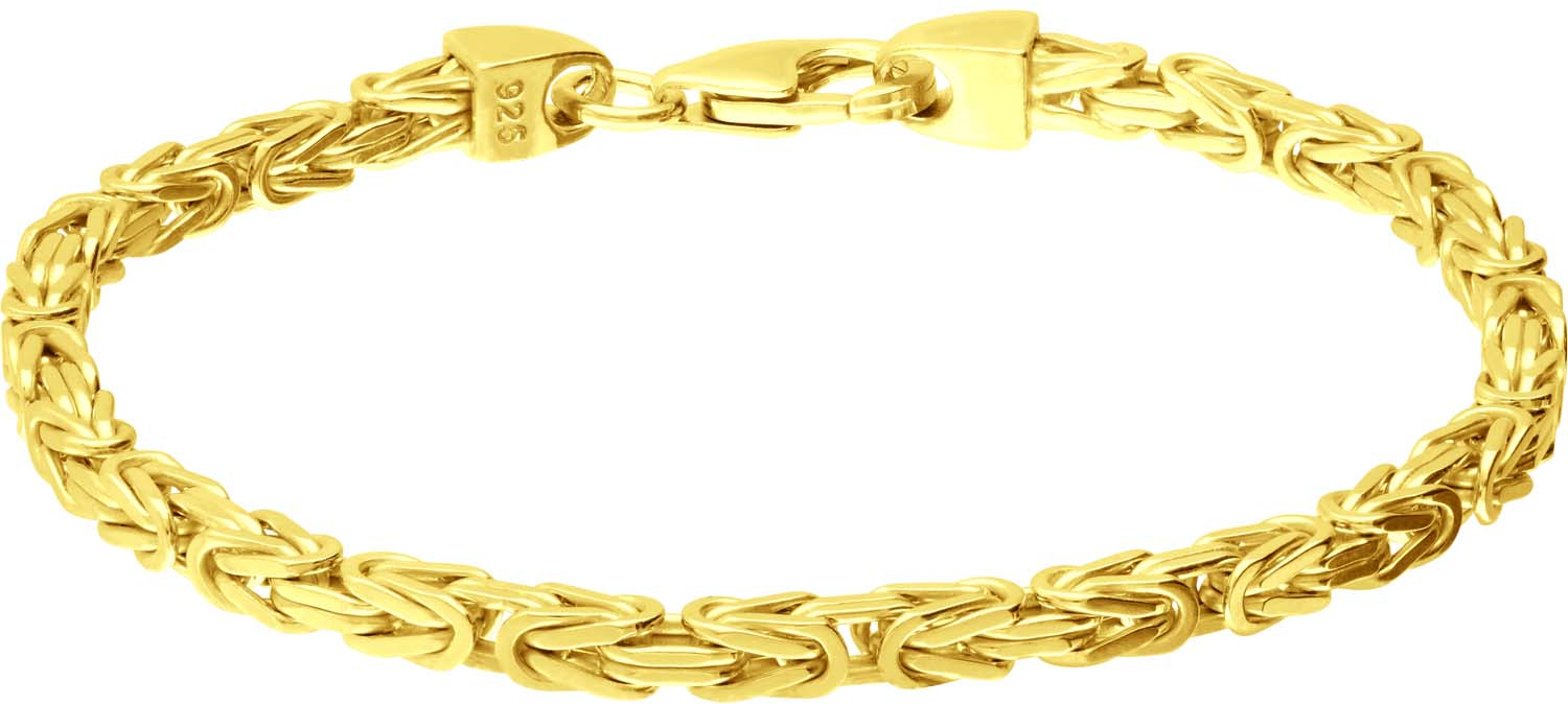 925 silver king bracelet rhodium-plated / gold-plated