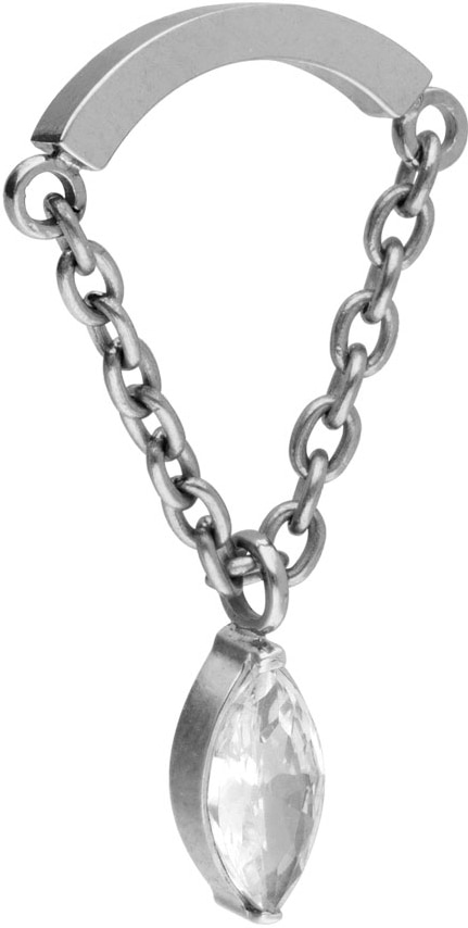 Titanium screw-in attachment with external thread ARCH + CHAIN + CRYSTAL DROP