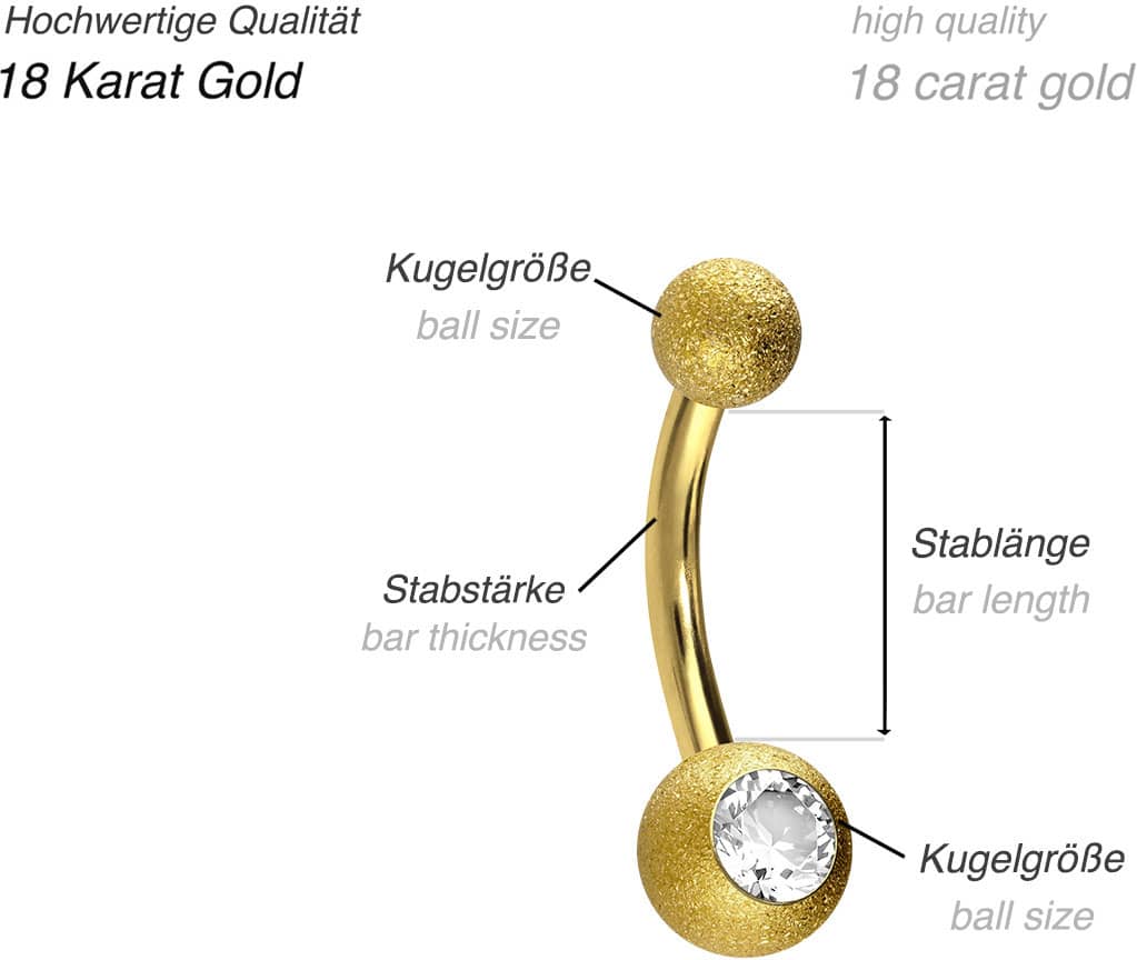 18 Karat Gold Mini Bananabell DIAMANTOPTIK + KRISTALL