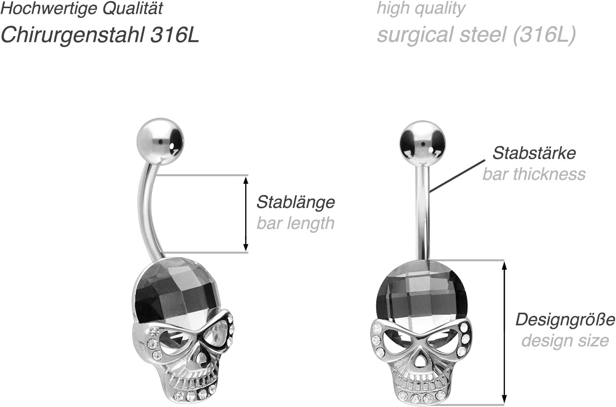 Surgical steel bananabell SKULL