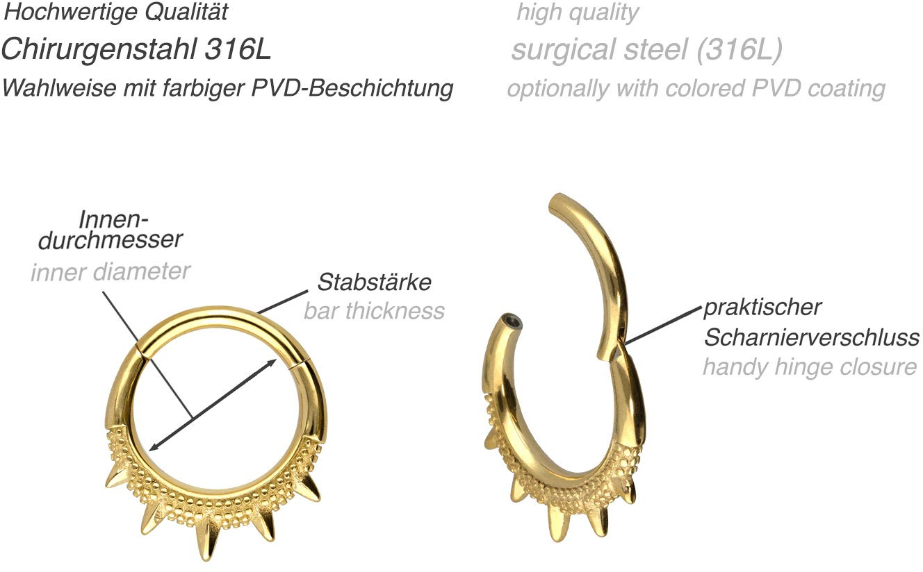 Chirurgenstahl Segmentring Clicker SPITZEN