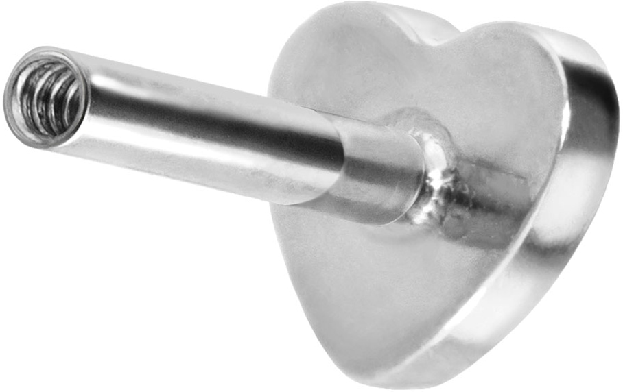 Titanium labret with internal thread without ball HEART