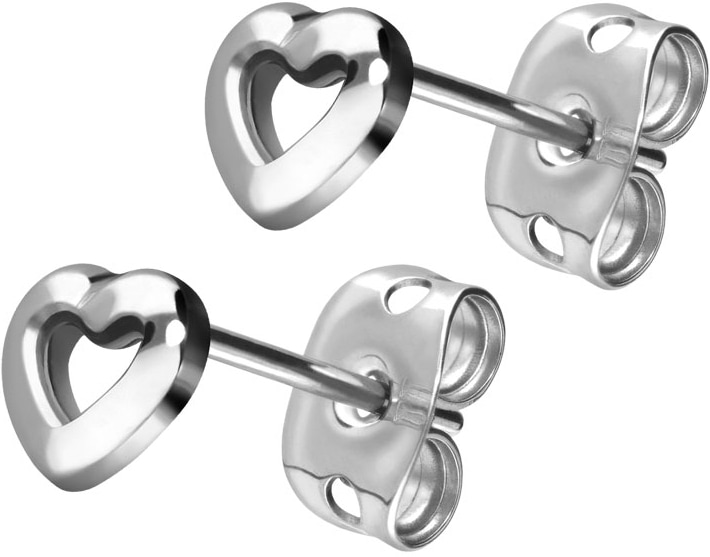 Titanium ear studs HEART