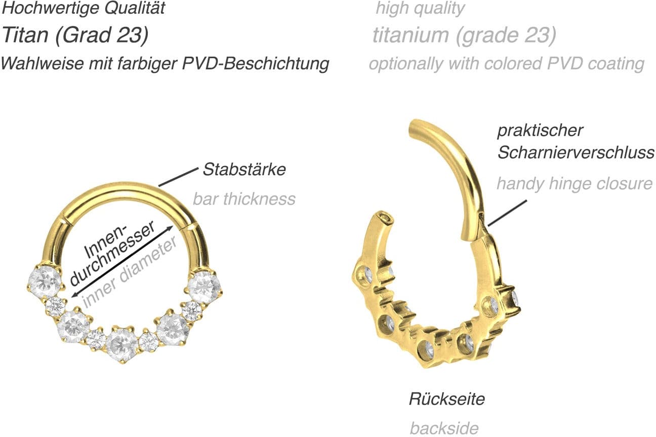 Titan Segmentring Clicker EINGEFASSTE KRISTALLE