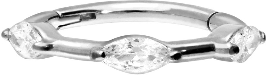 Surgical steel segment ring clicker SETTED CRYSTALS