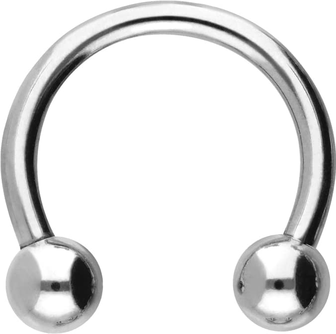 Titanium circular barbell with internal thread