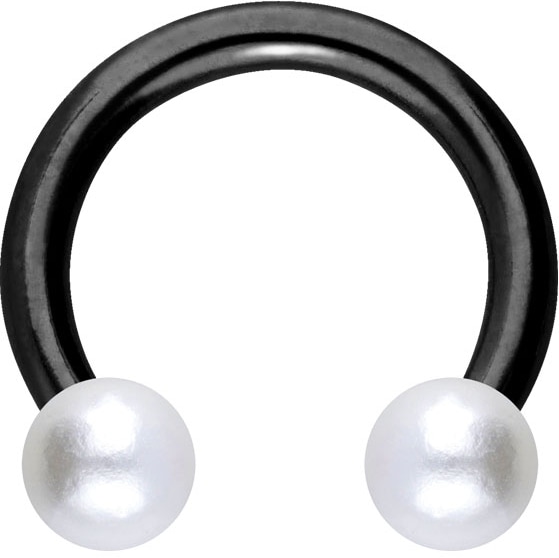 Surgical steel circular barbell SYNTHETIC PEARLS