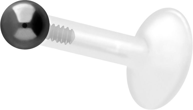 PTFE labret with internal thread + titanium attachment BALL