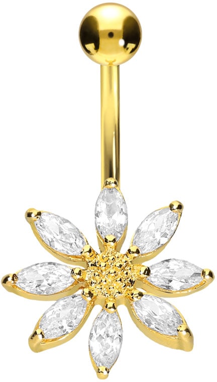 Surgical steel bananabell CRYSTAL FLOWER