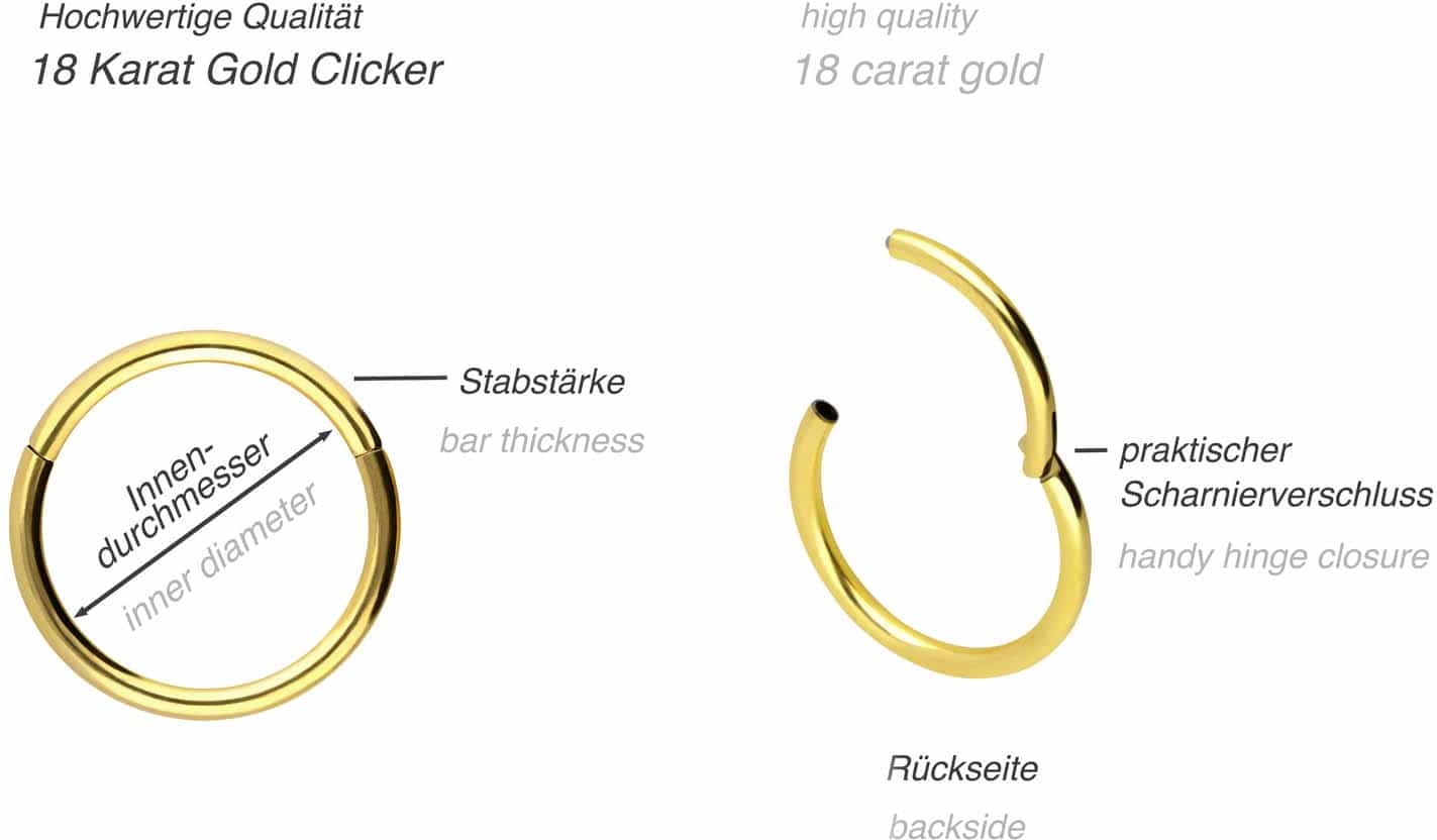 18 carat gold segment ring clicker