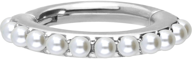 Surgical steel segment ring clicker SYNTHETIC PEARLS ++SALE++