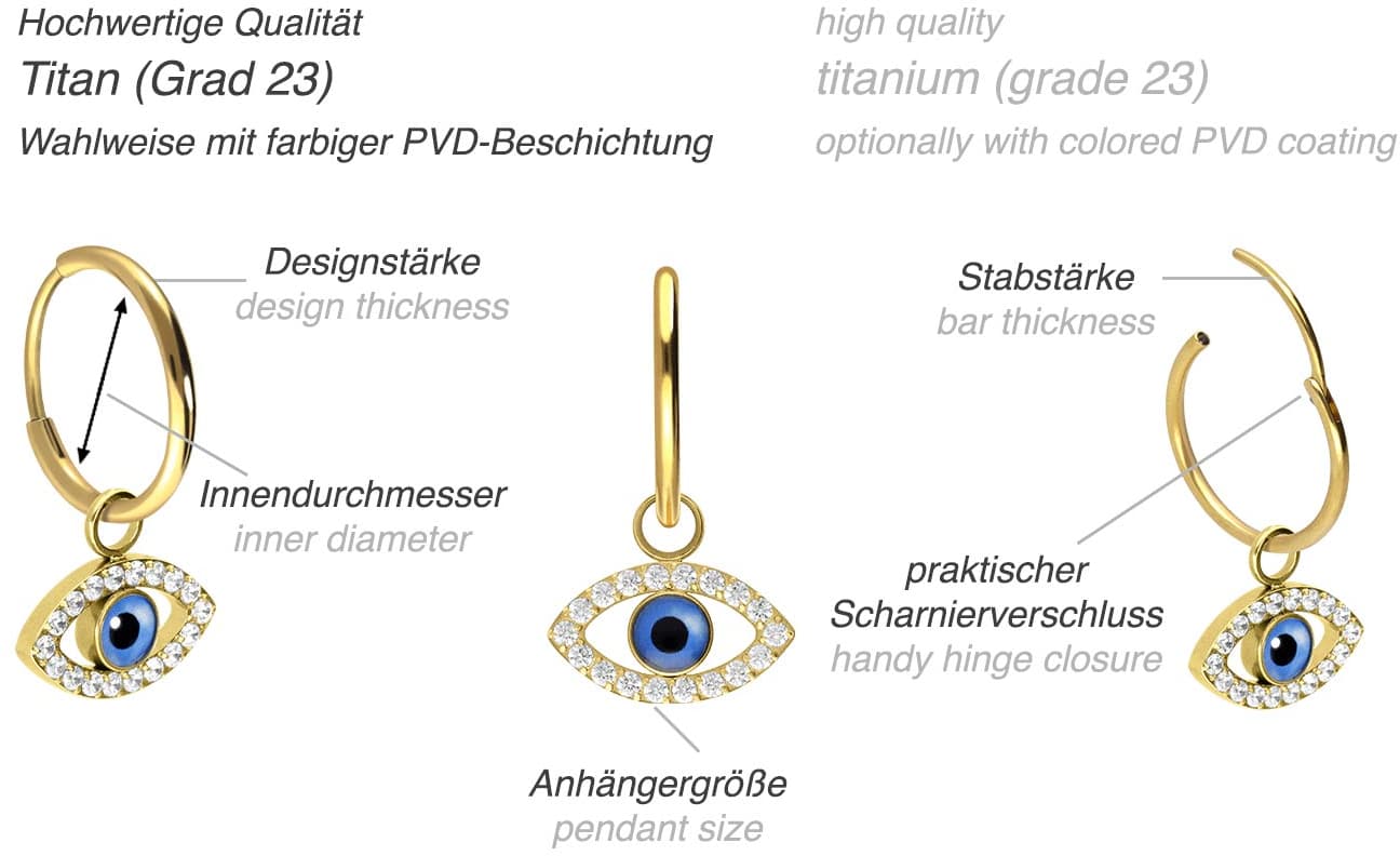 Titan Ohrclicker Creolen AUGE