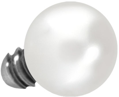 Titanium screw-in attachment with external thread SYNTHETIC PEARL