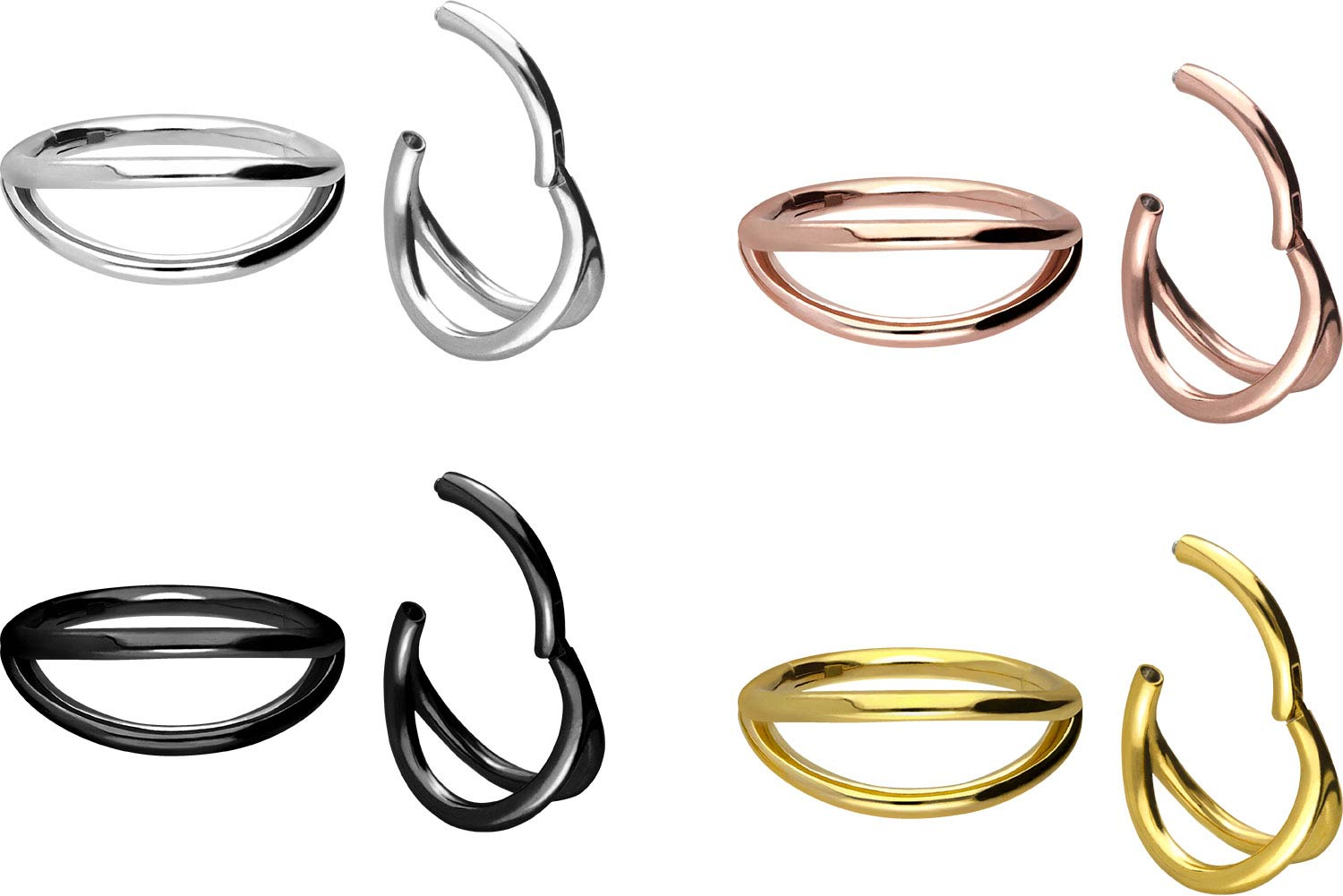 Titanium segment ring clicker 2 RINGS