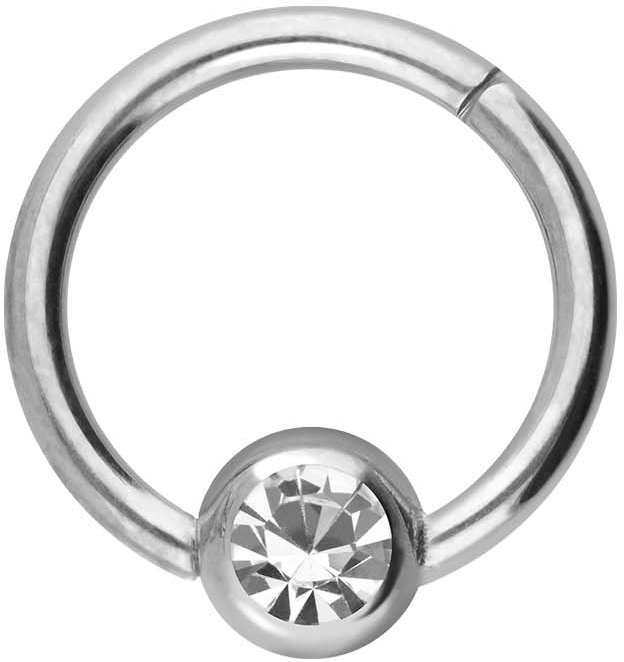 Surgical steel segment ring clicker CRYSTAL ++SALE++