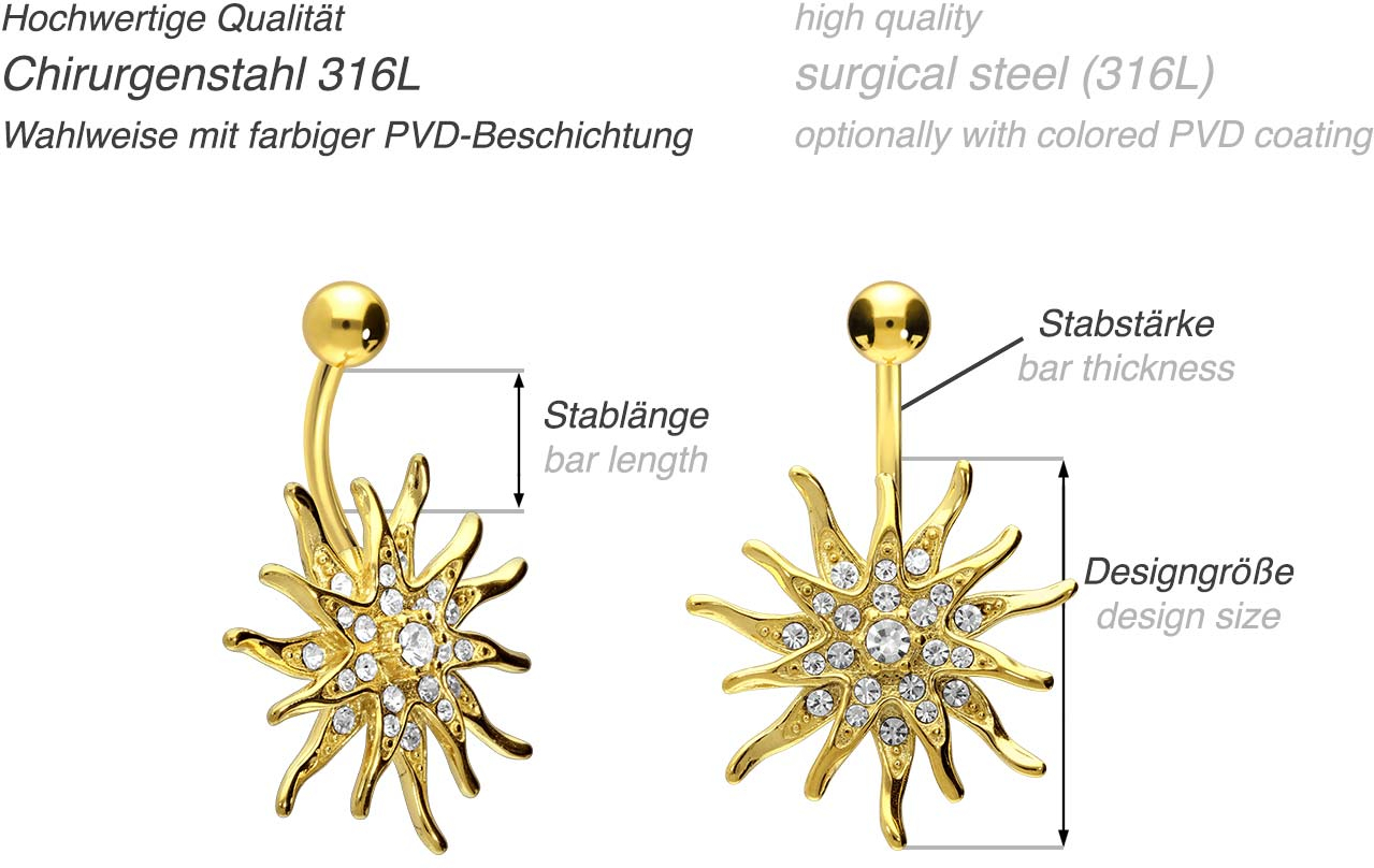 Surgical steel bananabell SUN