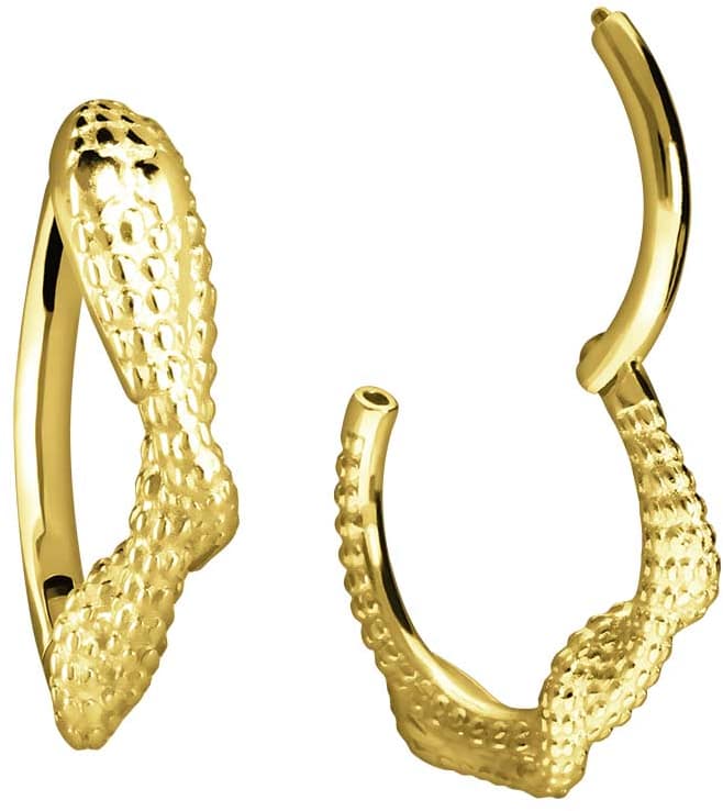 18 carat gold segment ring clicker SNAKE