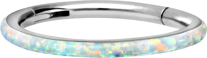 Titanium segment ring clicker SYNTHETIC OPAL