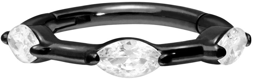 Surgical steel segment ring clicker SETTED CRYSTALS